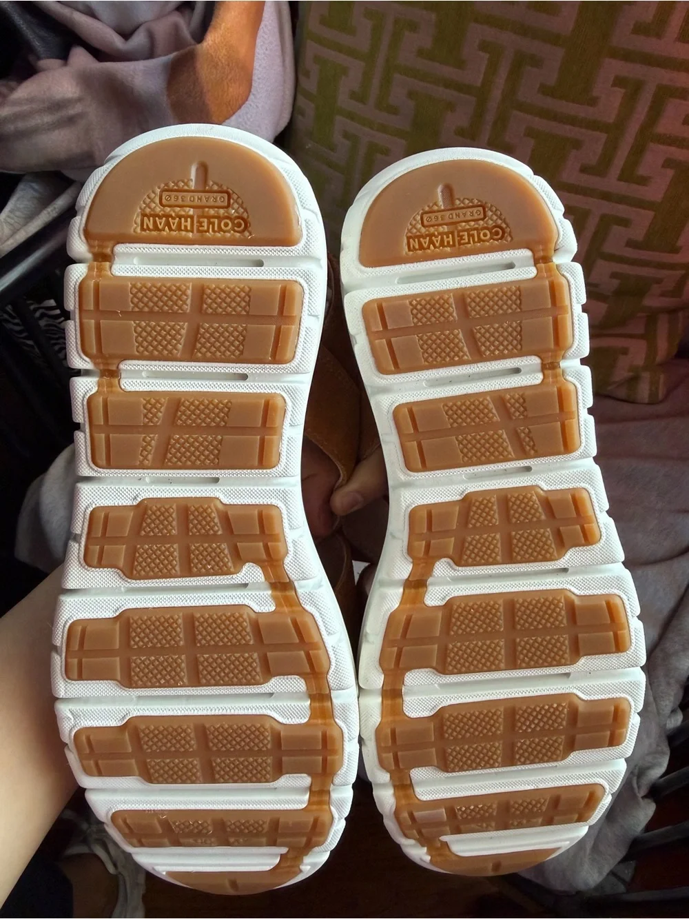 Cole Haan Tan Suede Strappy Platform Sandals